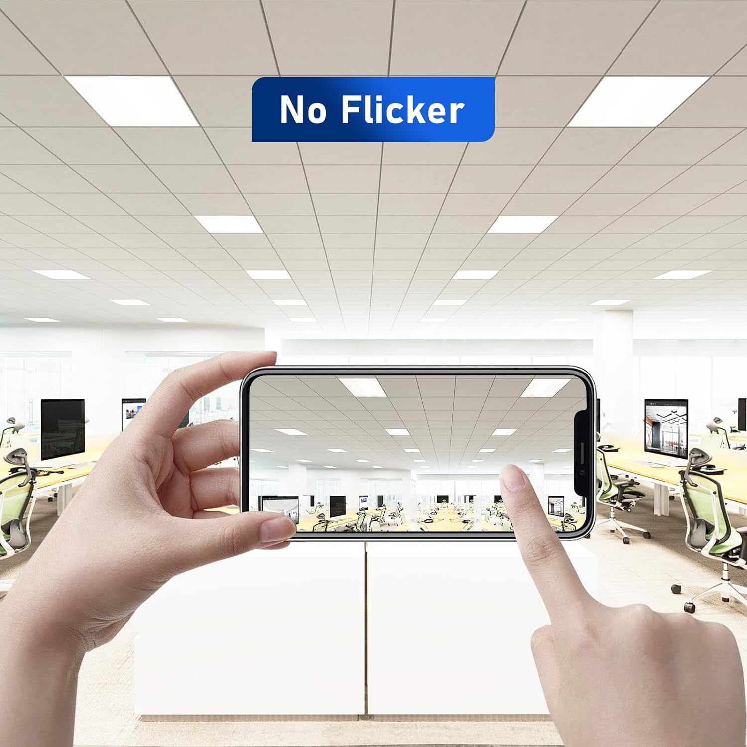 CycevSun 2x2 LED Flat Panel Light Drop Ceiling Fixture, 0-10V Dimmable, 20/30/40W Selectable, 3000K 4000K 5000K Switchable, 120-277V, ETL Listed, 8 Pack