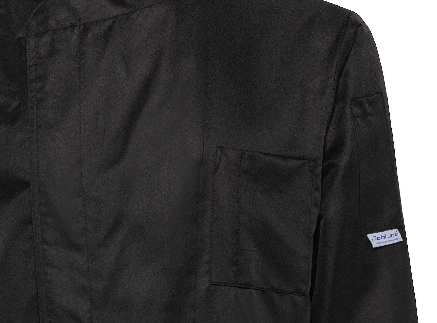 JOBLINE Giacca Cuoco Microclip No Stiro Antimacchia Traspirante in Microfibra Nero tg. XS - 4XL