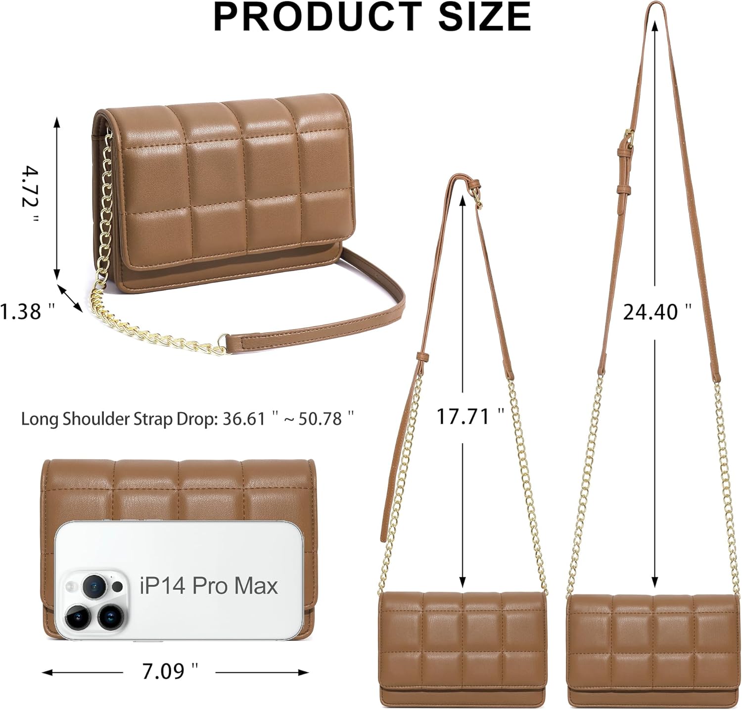 KUKOO Small Crossbody Bag for Women Cell Phone Wallet Purse Clutch Handbags with Credit Card Slots - Image 5