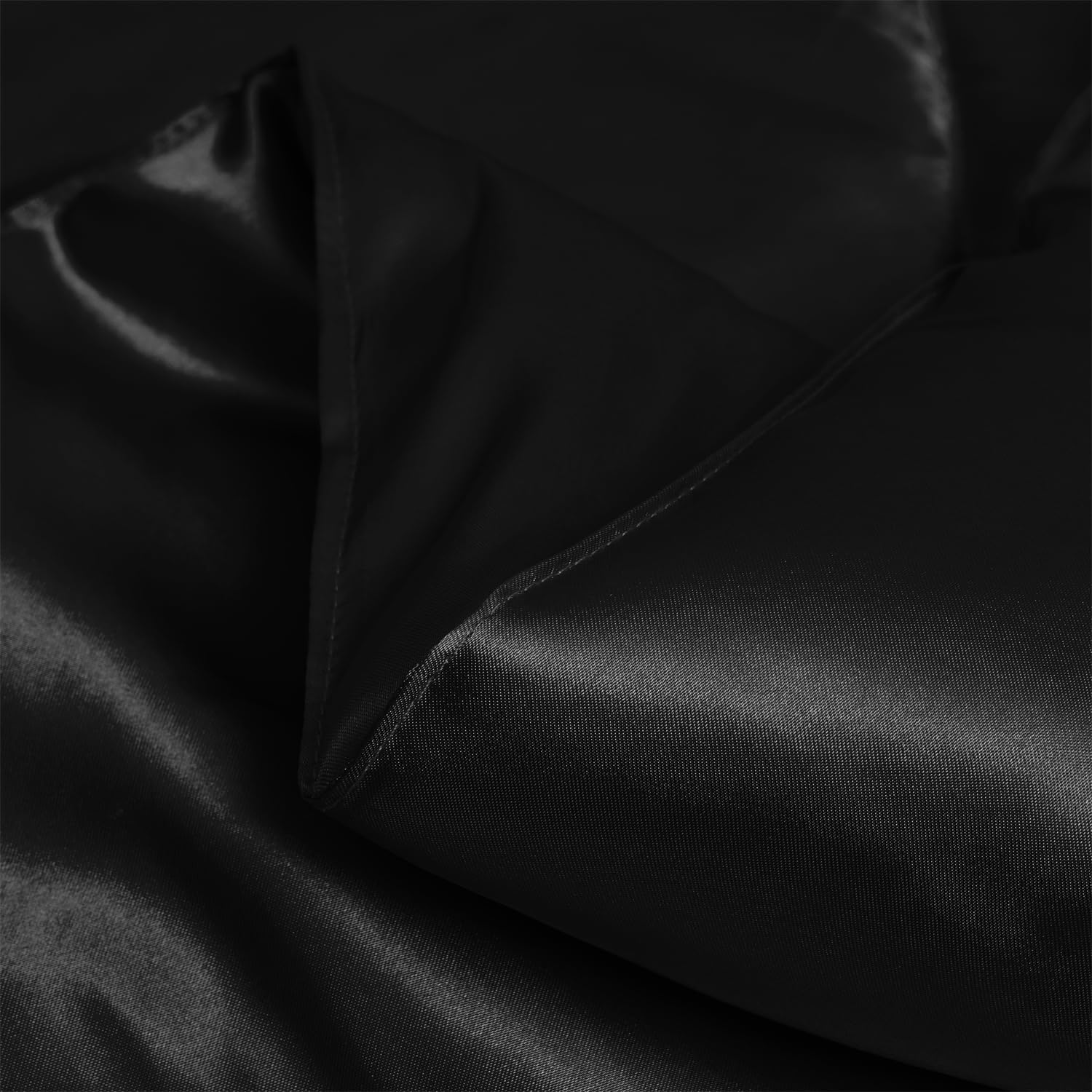 Black Satin Silky Comforter Set Queen Size Summer Cooling Glossy Quilt Set Smooth Touch Luxury Hotel Silk Like Satin Duvet Down Alternative Comforter with 2 Pillowcases for All Seasons - Image 7