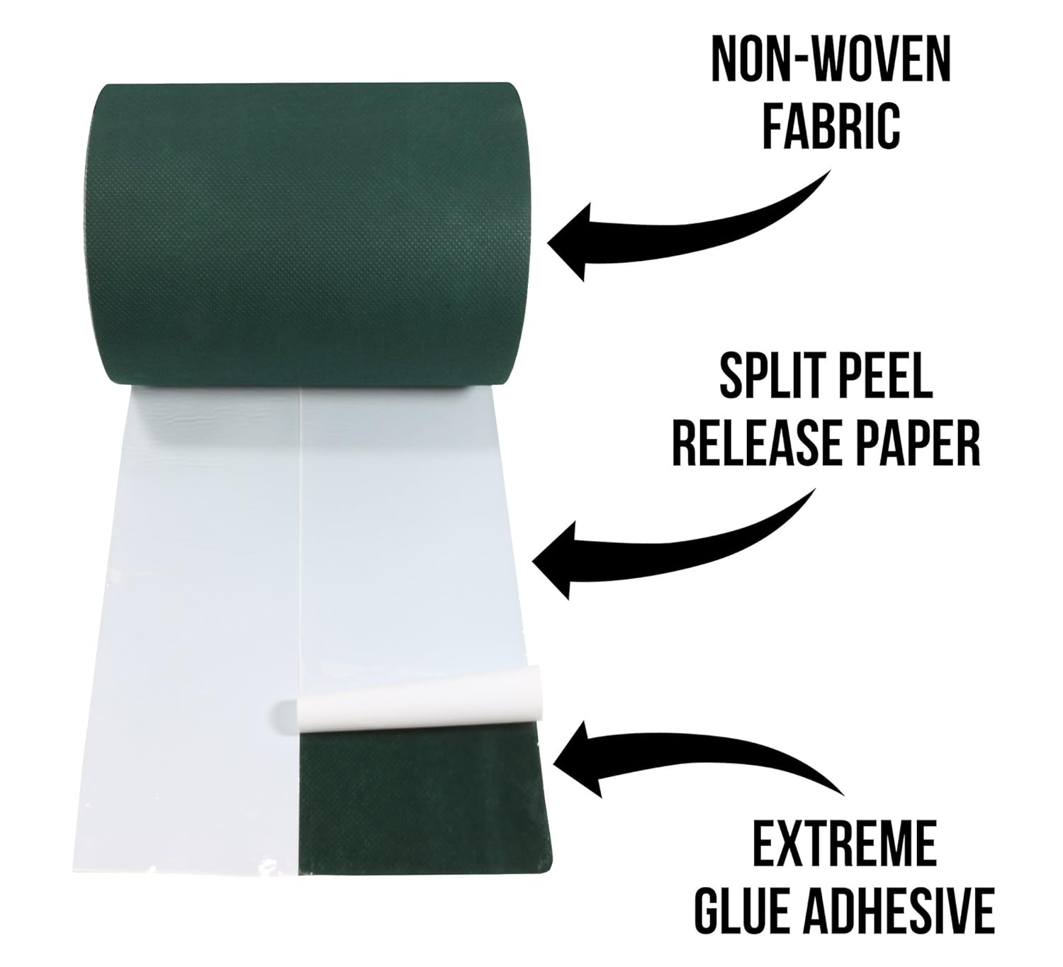 Upstreet Turf Tape Artificial Grass Seaming Tape, (6 in x 49.2 ft) ($0.45/Foot), Synthetic Self-Adhesive for Lawn Carpet Jointing, Indoor & Outdoor Turf Rug, Pet Grass - Green