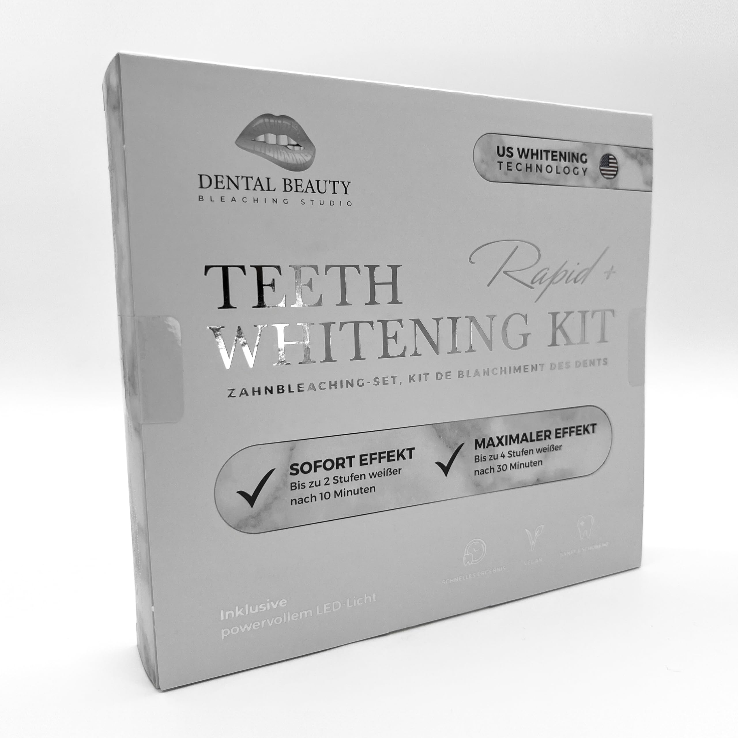 Dental Beauty - Set sbiancamento dei denti tutto in uno Teeth Whitening Kit - Sbiancamento dei denti con rivoluzionaria tecnologia di sbiancamento del tè americano - sbiancamento dei denti - effetto