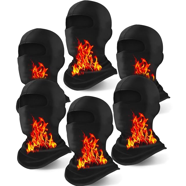 Xeoxarel Winter Face Mask Thermal Balaclava Cold Weather Windproof Full Face Cover Fleece Black