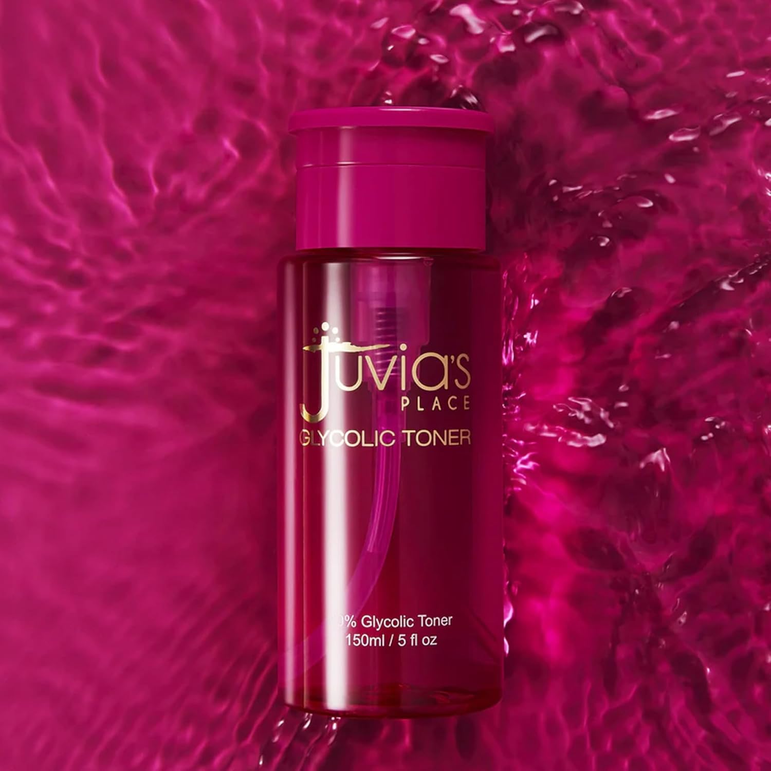 Juvia's Place The 10% Glycolic Acid Toner, 5 fl oz, Aloe Vera, Chamomile, Allanton, Skin Conditioner, Gentle, Non-Irritant, Exfoliates, Glowing, Luminous Skin Appearance, Moisturizer