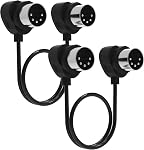 FORE 2-Pack 1m 90-Degree MIDI Câble avec des fiches ultra-petites pour le serrage Space, 5-Pin Din MIDI Câble compatible avec MIDI Clavier/Interface/Synthétiseur/Guitar Multi Effects/Ideal pour Studio 1m 2-Pack