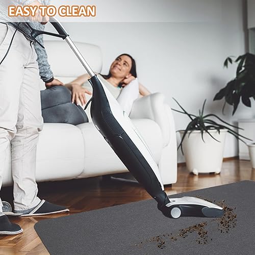 Miniatura 7 de HomeMall Tapete para silla de oficina para suelo de madera dura y azulejos, tapete para silla de computadora, tapete antideslizante para proteger el