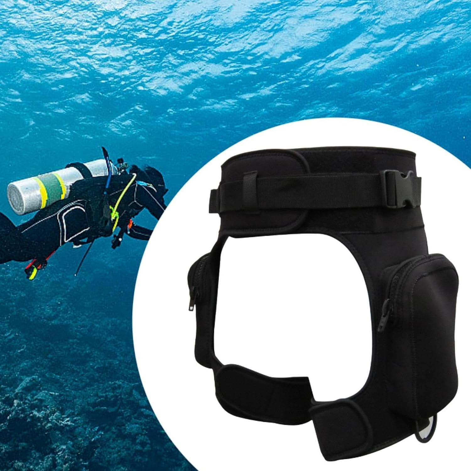 Scuba Diving Shorts Wetsuit Pants Quick Dry Adjustable Waist Band Open Crotch Wetsuit Shorts for Diving Surfing Kayaking