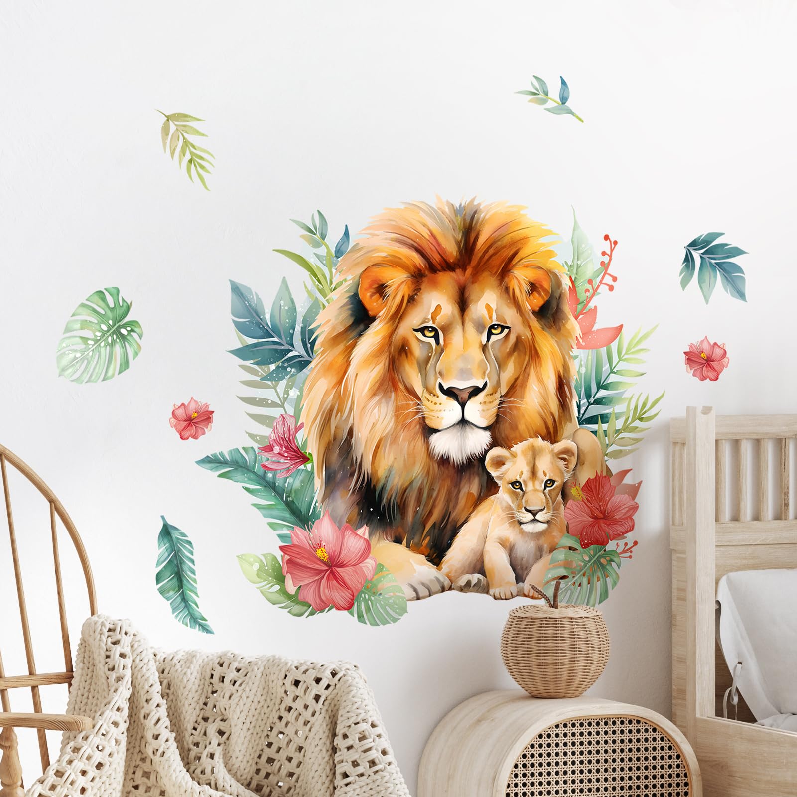 Adesivi Murali Leopardo Della Giungla - Safari Mamma E Cuccioli Per Camera Bambini - Foto 3