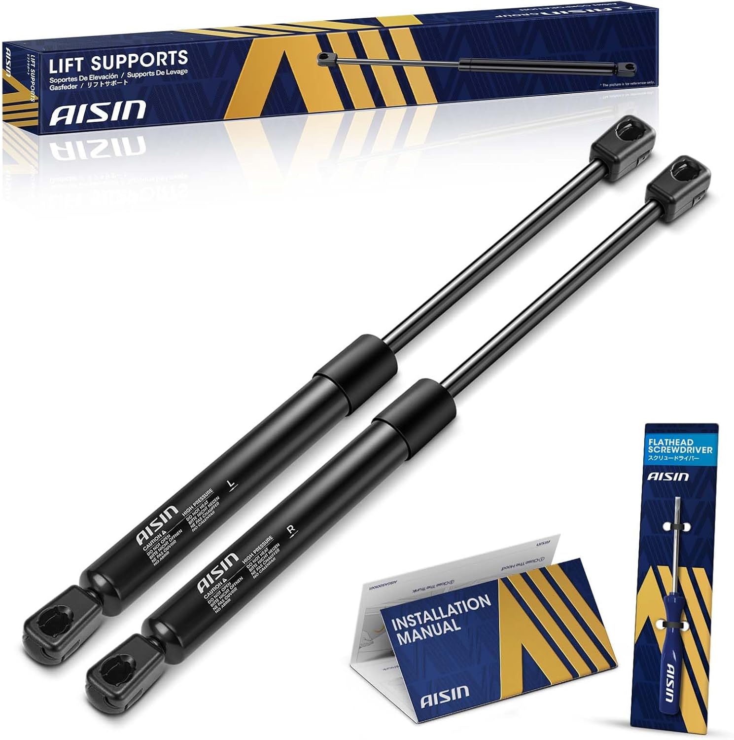 AISIN AFTERMARKET GASFD-00747 Rear Trunk Lid Lift Supports Shock Struts - Compatible with Ford Mustang 1994-2004 - Set of 2