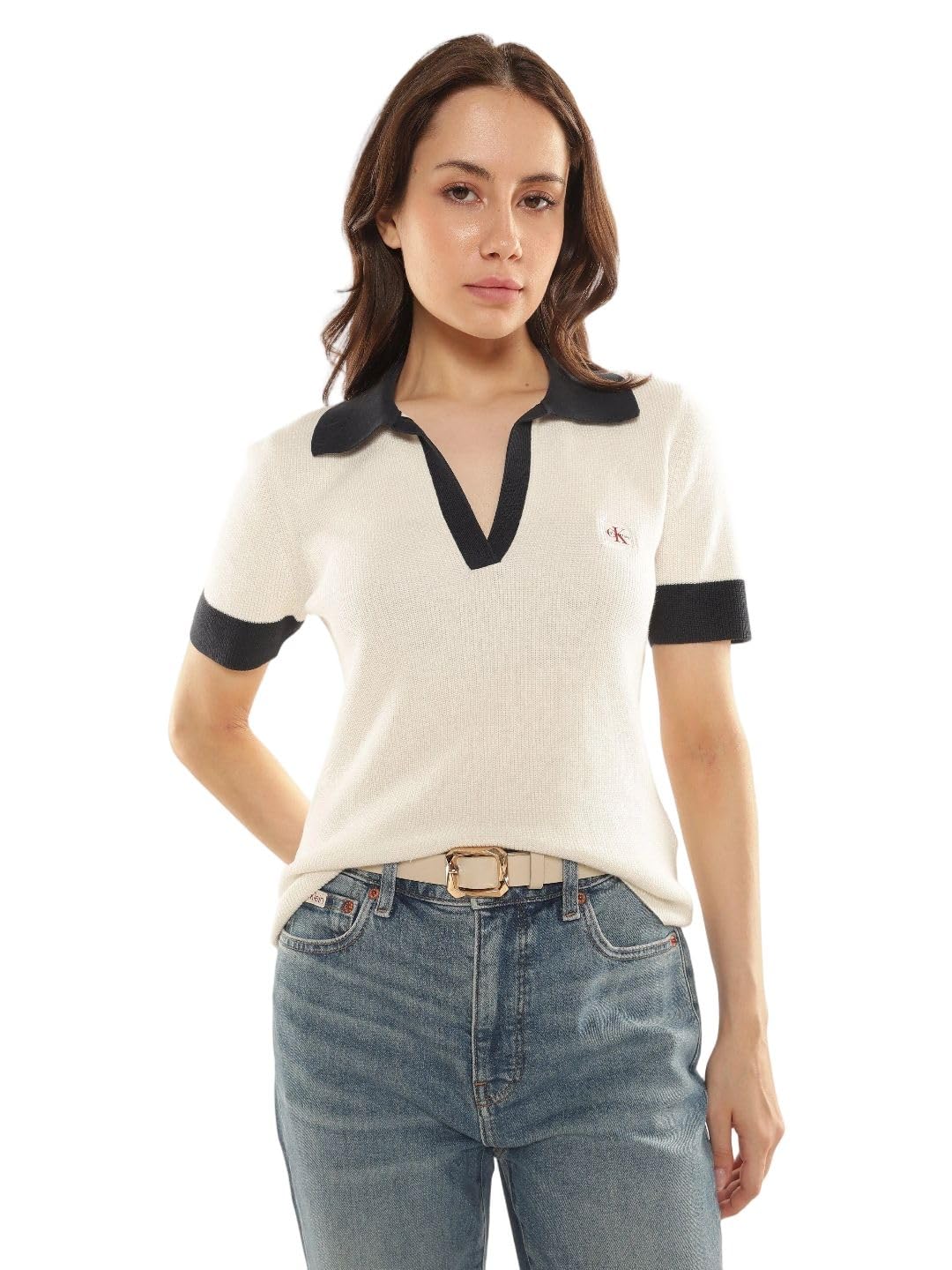 Regular fit Cotton Polo Collar Front-Open Sweater-image-41