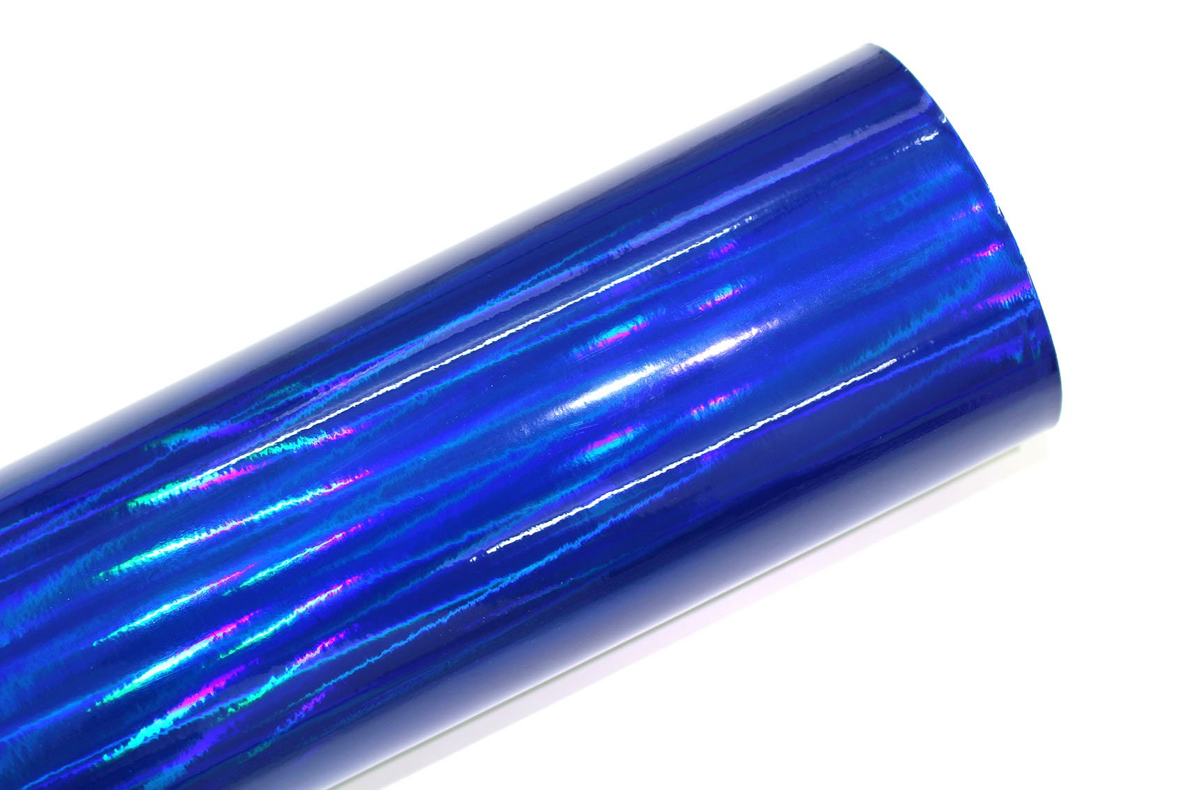 Finest Folia Laser Hologramm Chrom Auto Car Wrapping Folie mit Luftkanälen Holographic Selbstklebend Blasenfrei (Blau, 200 x 152cm)