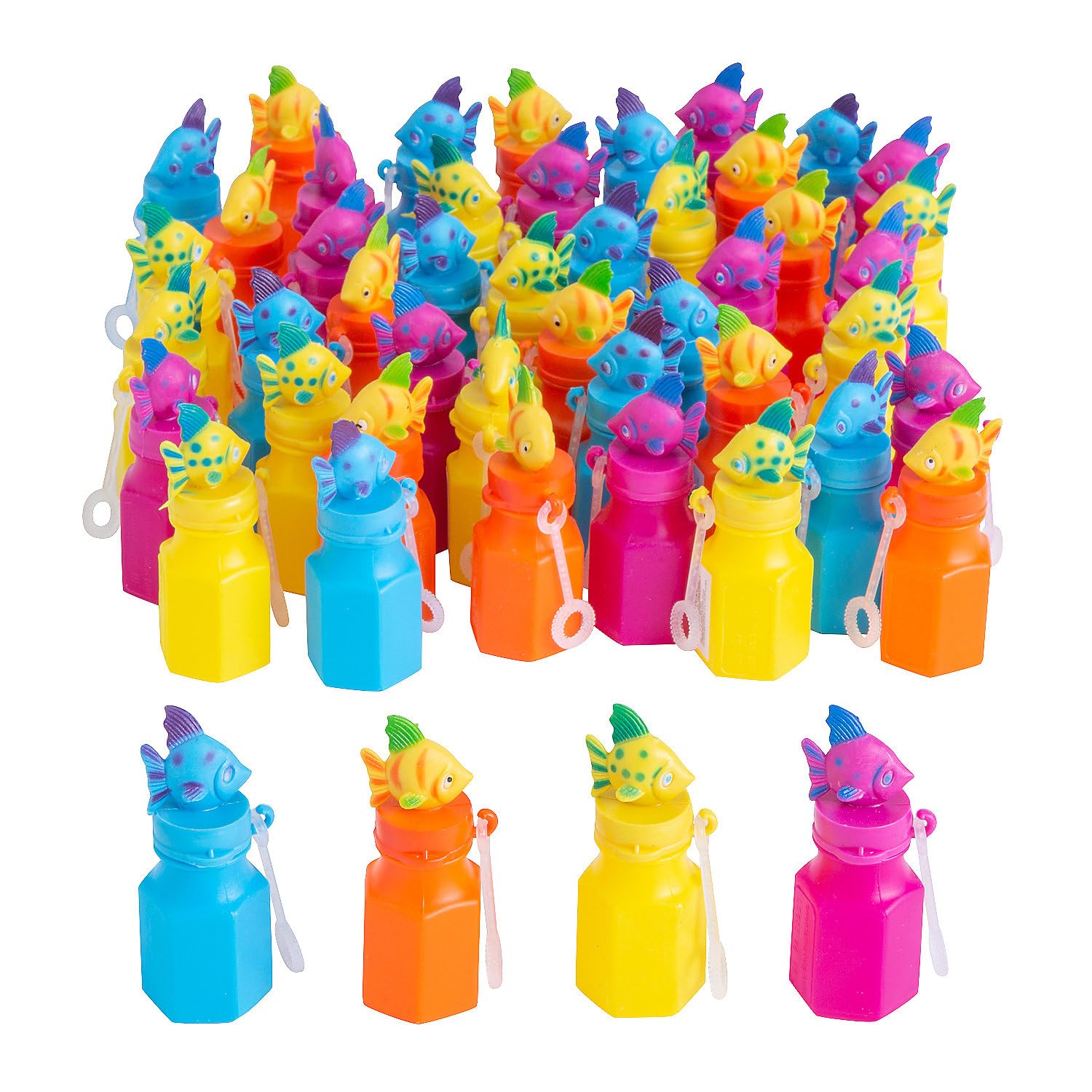 Fun Express Tropical Fish Bubble Bottles (48PC) - Toys - VBS Vacation Bible School Supplies/Decor - 48 Pieces