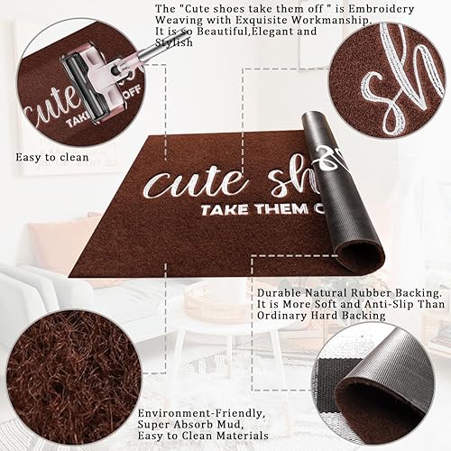 Miniatura 4 de Tapete de bienvenida para puerta delantera, para interiores y exteriores, para rascador de zapatos, bonitos tapetes para quitártelos, tapetes para