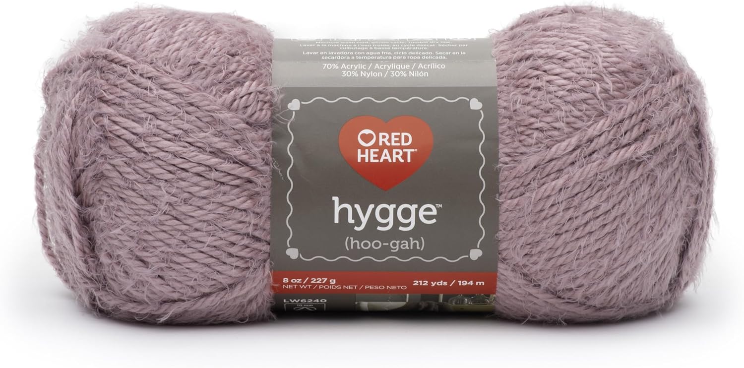 Red Heart Hygge Lavender Yarn - 3 Pack of 227g/8oz - Acrylic Nylon Blend - 5 Bulky - 212 Yards - Knitting/Crochet
