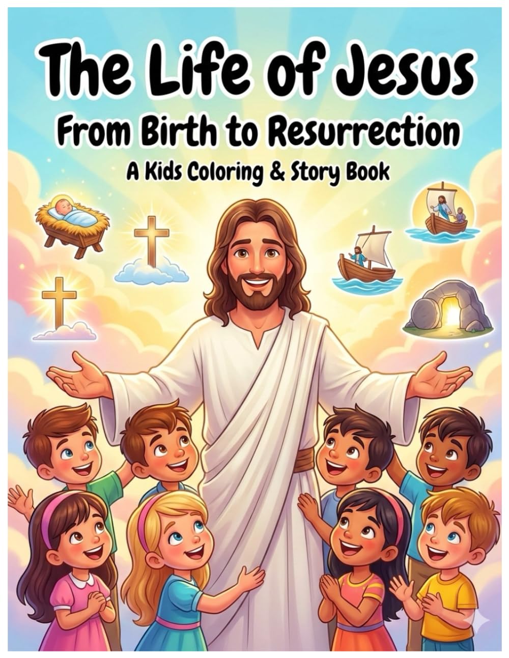 THE LIFE OF JESUS: A Bible Coloring & Story Book for Kids (Ages 4–14)