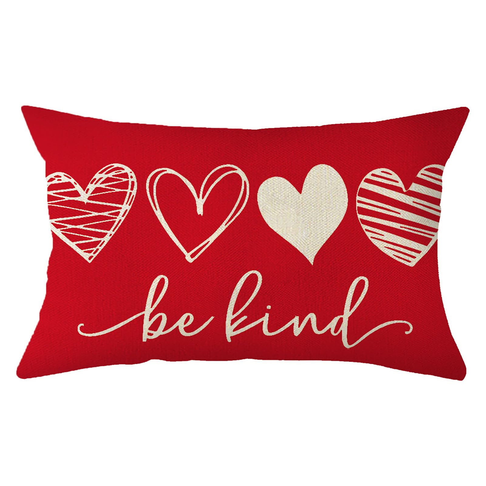 Ogiselestyle Be Kind Love Heart Throw Pillow Cover 12 x 20 Inch Valentines Day Cushion Case Decoration for