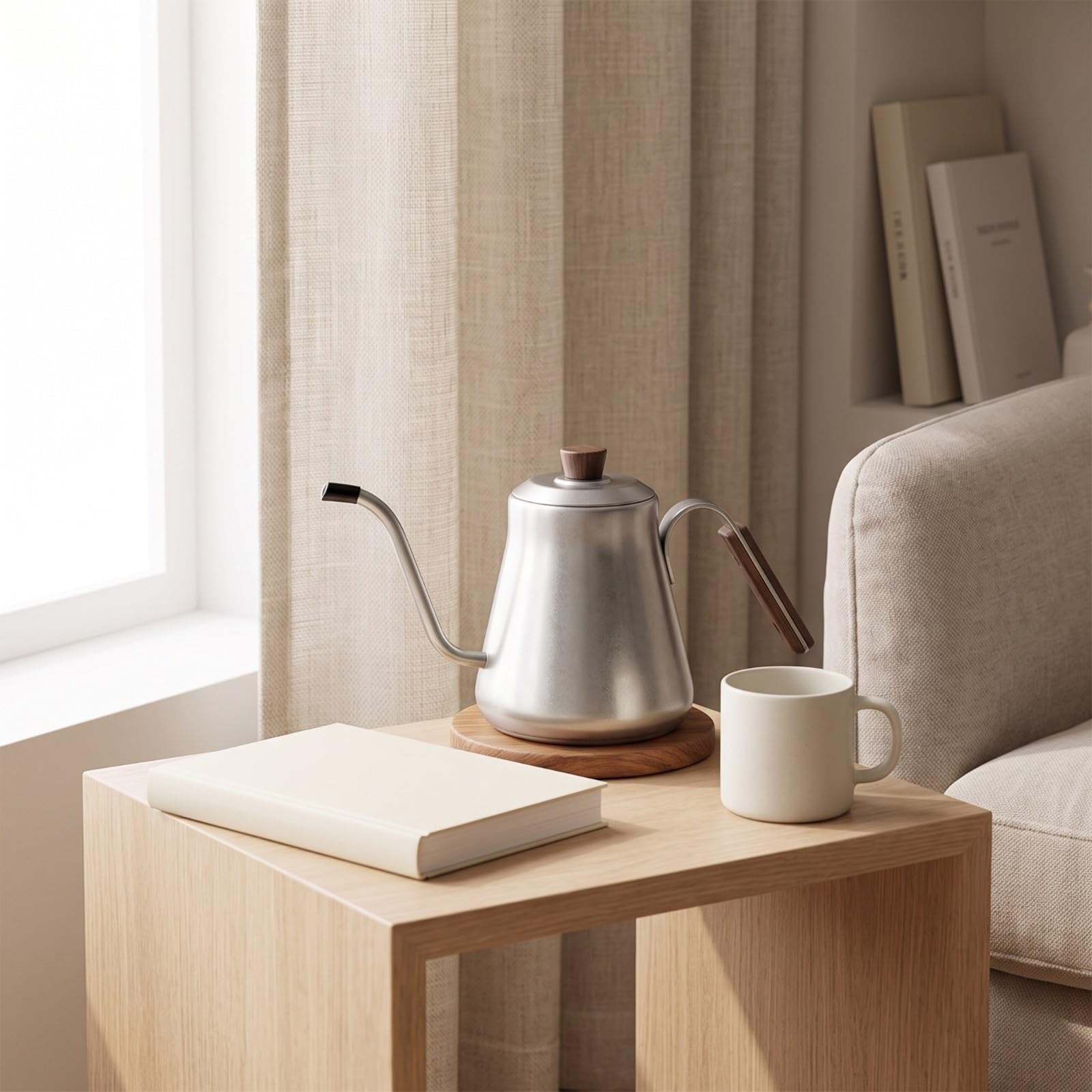 Tetera con Colador Ergonómico Menaje salida Larga y Estrecha, Tetera con colador Té, sin Salpicaduras, para Cocina, Baristas