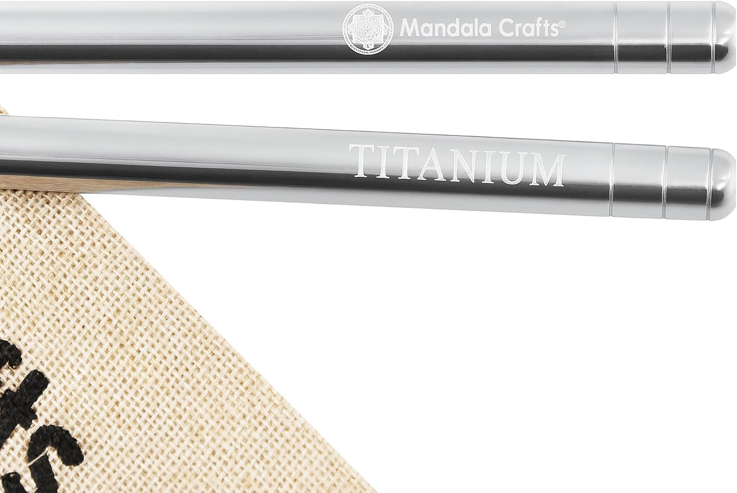 Mandala Crafts Titanium Chopsticks with Case – Titanium Travel Chopsticks with Case – Dishwasher Safe 4 Pairs
