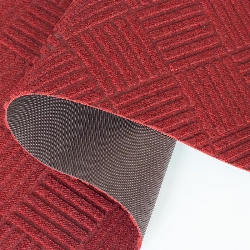 Hallway Runner Rug 2FTx4FT Washable Non-Slip Rubber Back Area Rug Indoor Outdoor Carpet Door Mat for Floor Entryway Bathroom Laundry Room Foyer Balcony Kitchen Bedroom Living Room Red