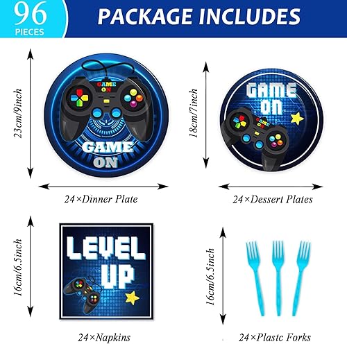 Miniatura 234 de gisgfim 96 piezas de suministros de fiesta de cumpleaños de pollo, platos de papel, servilletas de fiesta temática de pollo, decoraciones