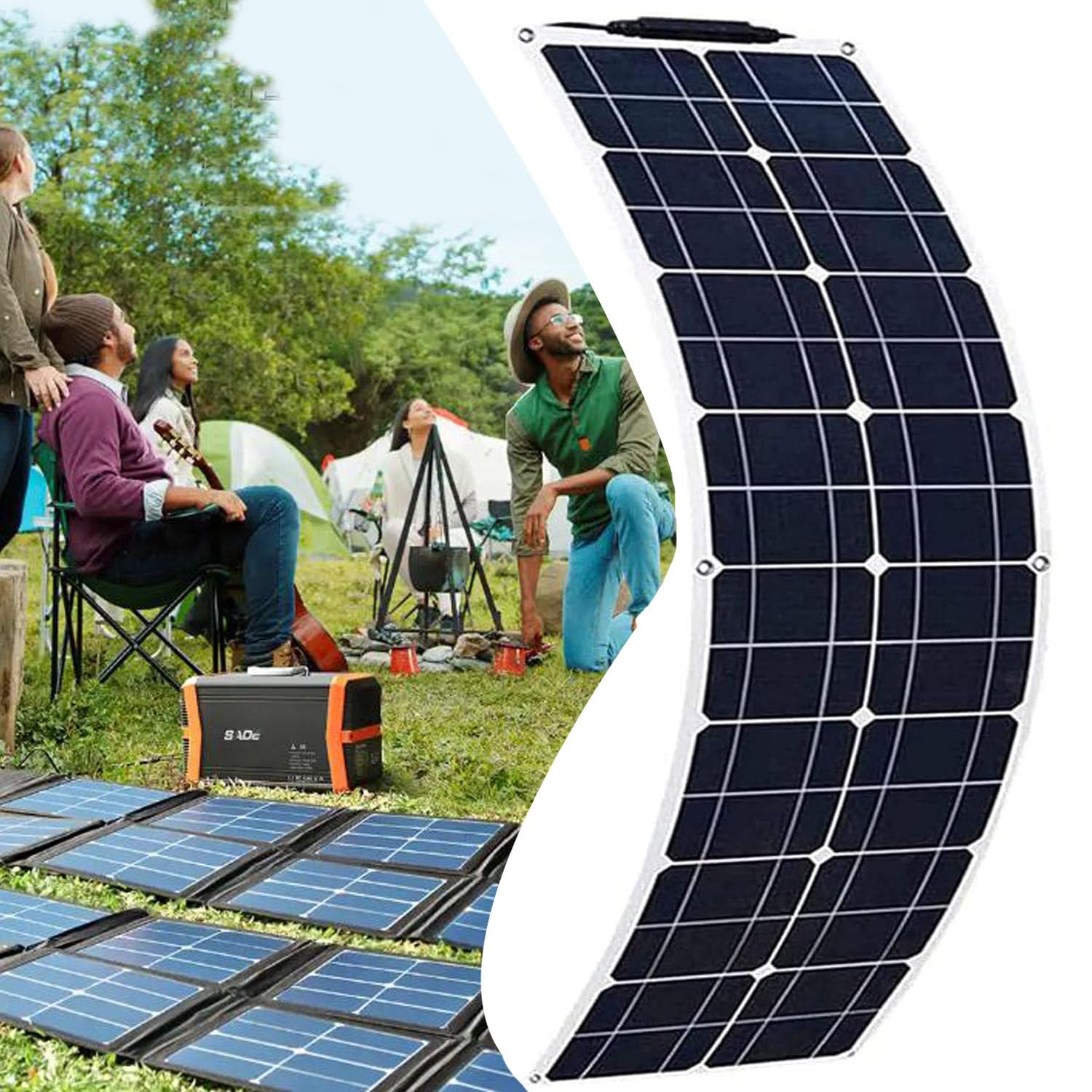 Monokrystaliczny Panel Słoneczny, Elastyczny Zestaw Paneli Słonecznych Do ładowania Akumulatorów 12-24 V, Panele Słoneczne Pet 400 W 600 W 800 W,Do Domu, Na Kemping,200W