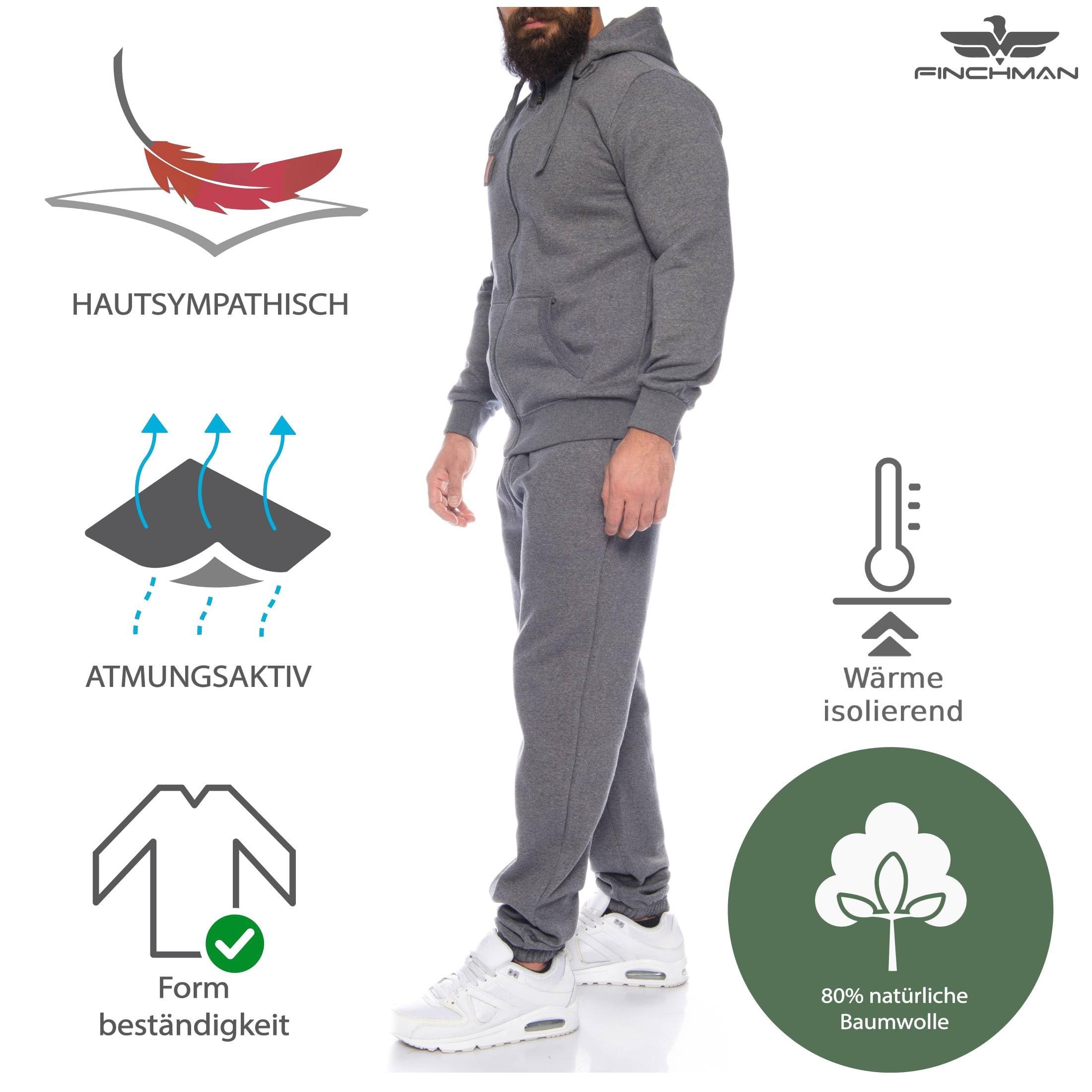 Finchman FMJS135 - Tuta da uomo Finchsuit 1, per jogging, allenamento e sport in generale grigio scuro L