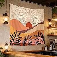 Vista 5 de Viajar Tapiz bohemio para colgar en la pared, estilo moderno de mediados de siglo, impresiones artísticas de pared contemporáneas para dormitorio