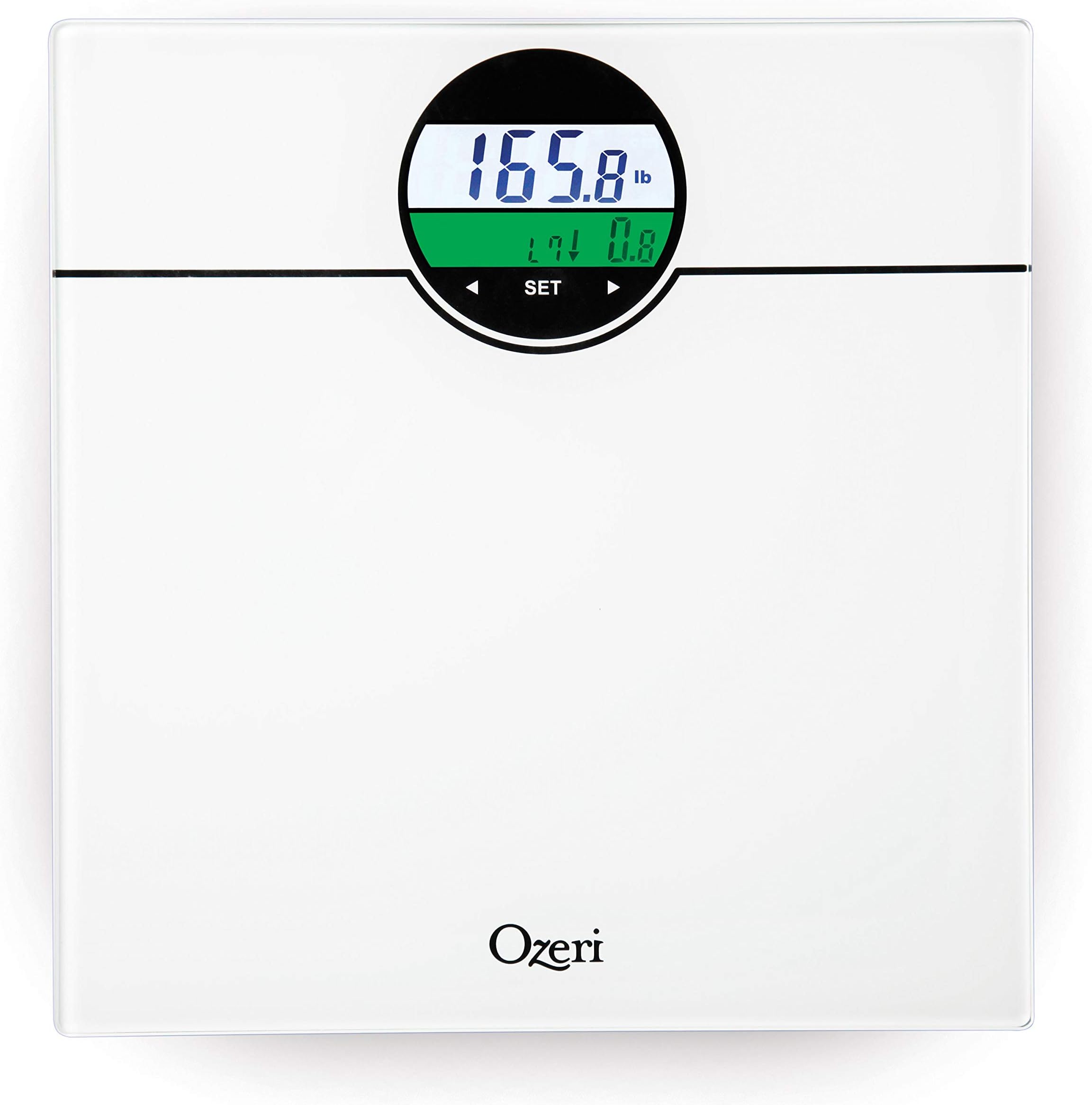 OzeriZB21-W WeightMaster 400 lbs Digital Bath Scale with BMI and Weight Change Detection, White