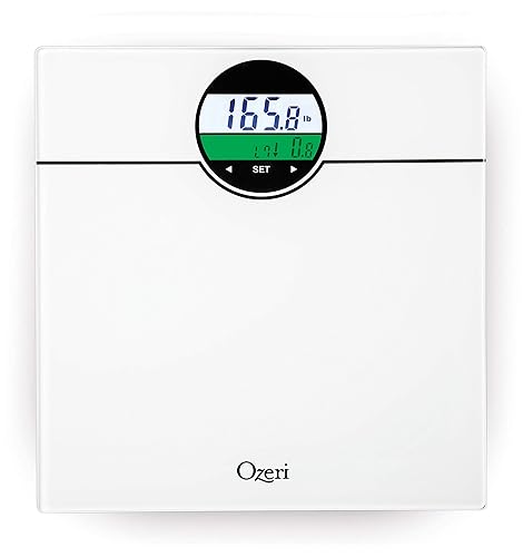Vista 10 de Ozeri WeightMaster - Báscula de peso corporal de 440 libras con IMC, BMR y detección de cambio de peso de 1.76 oz Blanco,Negro