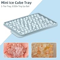 Vista 4 de WIBIMEN Bandejas Mini para Cubitos de Hielo, Bandejas Pequeñas y Redondas de Hielo en Forma de Guijarro Triturado para Congelador con Tapa - Para