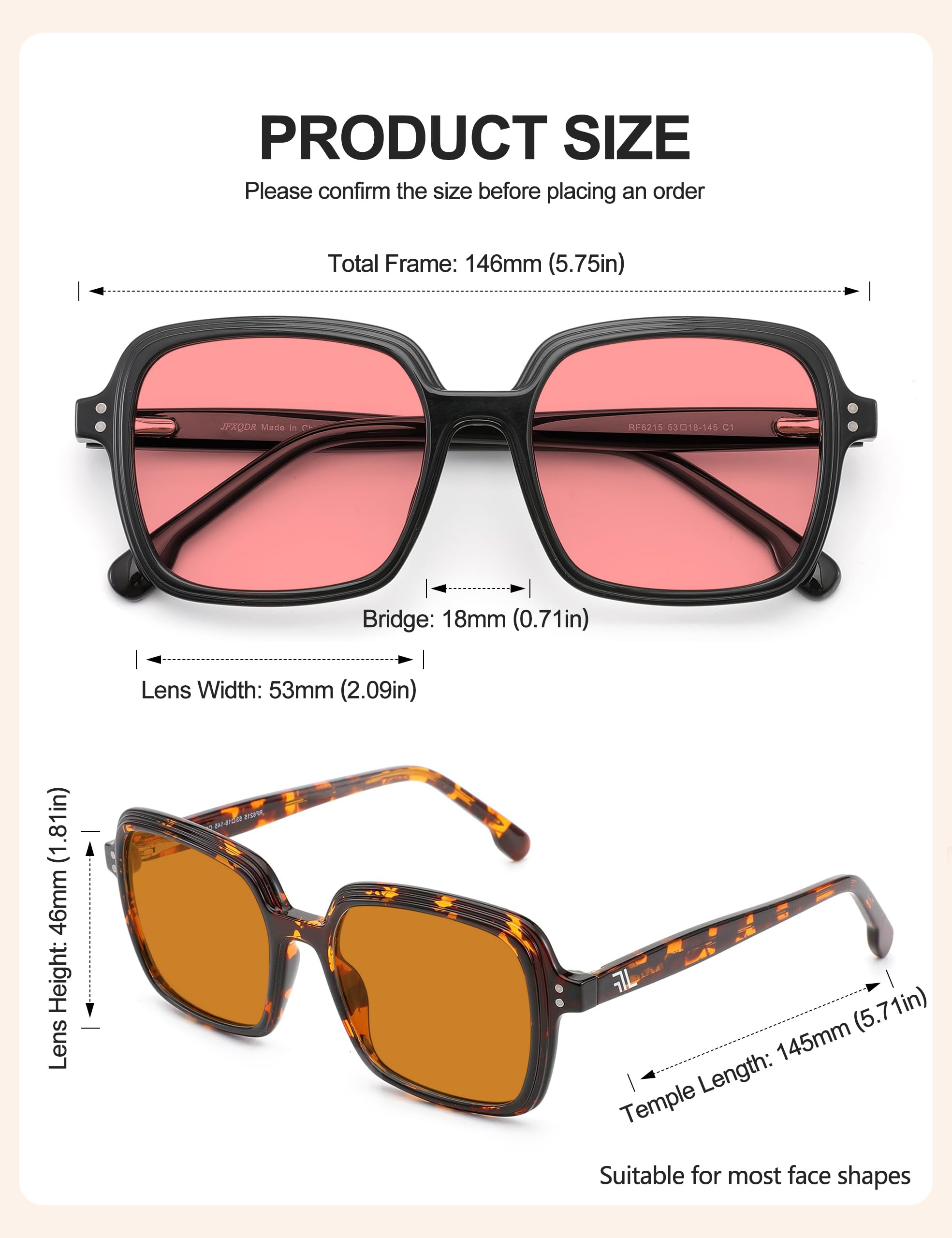 Übergröße Blaulichtfilterbrille für Damen & Herren, Eckige Gaming-Bildschirmbrille gegen Blendung & UV RF6215