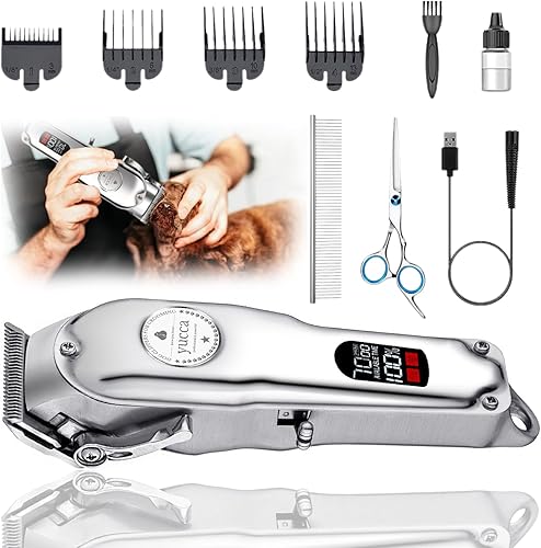 Miniatura 1 de yucca Cortapelos de aseo para perros gruesos y pesados, recortadores inalámbricos para perros, profesionales con hoja de metal para mascotas,