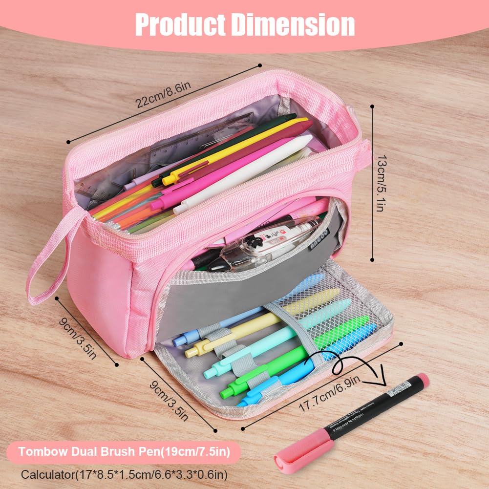ANOMM Large Pencil Cases for Girls Boys Big Capacity Pencil Pouch with Handle - Image 4