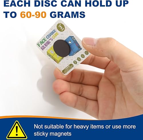 Miniatura 5 de TRYMAG Puntos magnéticos flexibles con parte trasera adhesiva, 75 puntos magnéticos autoadhesivos fuertes, pequeños y redondos, adhesivos magnéticos