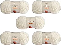 Vista 40 de Sensy - Hilo de terciopelo para ganchillo o manta de bebé, hilo de chenilla, hilo amigurumi, 3.5 onzas, 132 yardas, calibre 5, voluminoso