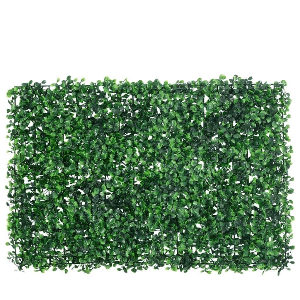 Setos artificiales, 24 unidades, color verde, 40 x 60 cm, polietileno, protección visual para jardín, valla, plantas decorativas, arbustos, exteriores, terraza, balcón