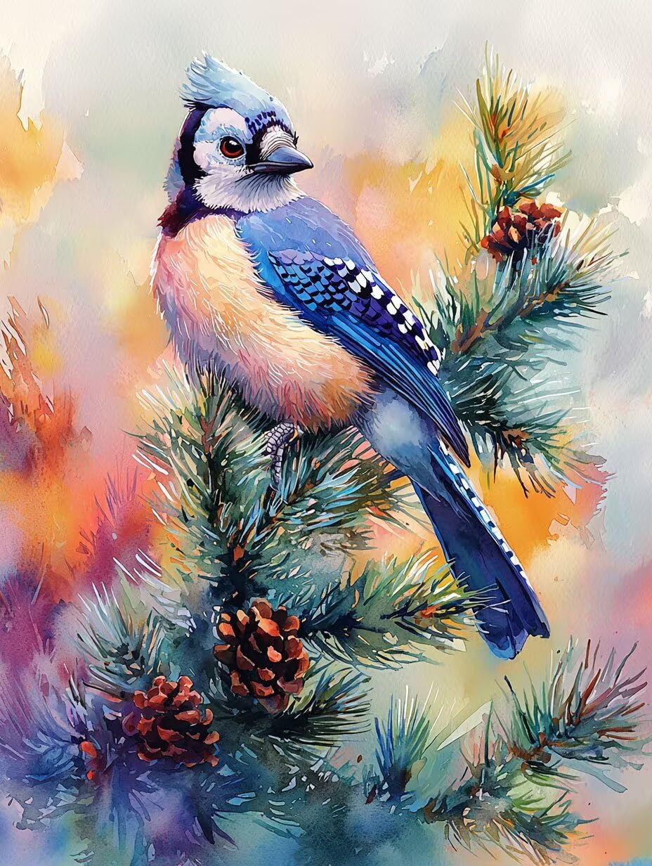 WEISHIWE Uccelli Dipingere con i Numeri per Adulti, 70x90cm a-200 | Paint by Numbers Kit con Pennelli e Acrilico Pigmento, Fai da te Olio La Pittura di Numeri Kit, Decora la Casa, senza Cornice