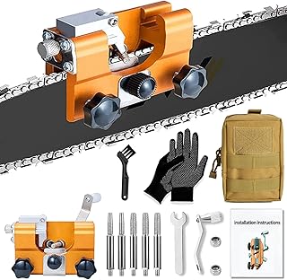 Chainsaw Chain Sharpening Jig, Portable Hand Crank Chainsaw Blade Sharpener Chainsaw Sharpening Kit with Storage Bag Suitable for 4"-22" Chain Saws & Electric Saws, Keep Your Chain Saw in Top Shape
