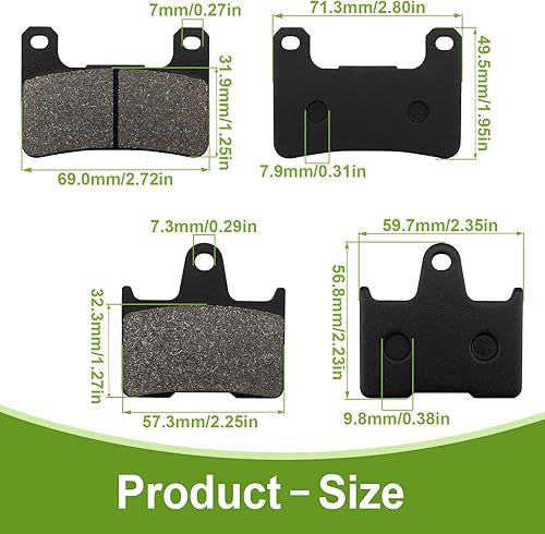 Miniatura 4 de ZICOO Pastillas de freno delanteras y traseras para Suzuki GSXR 1000 2004 2005 2006 GSXR 600 K4 K5 2004 2005 GSXR 750 K4 K5 2004-2005