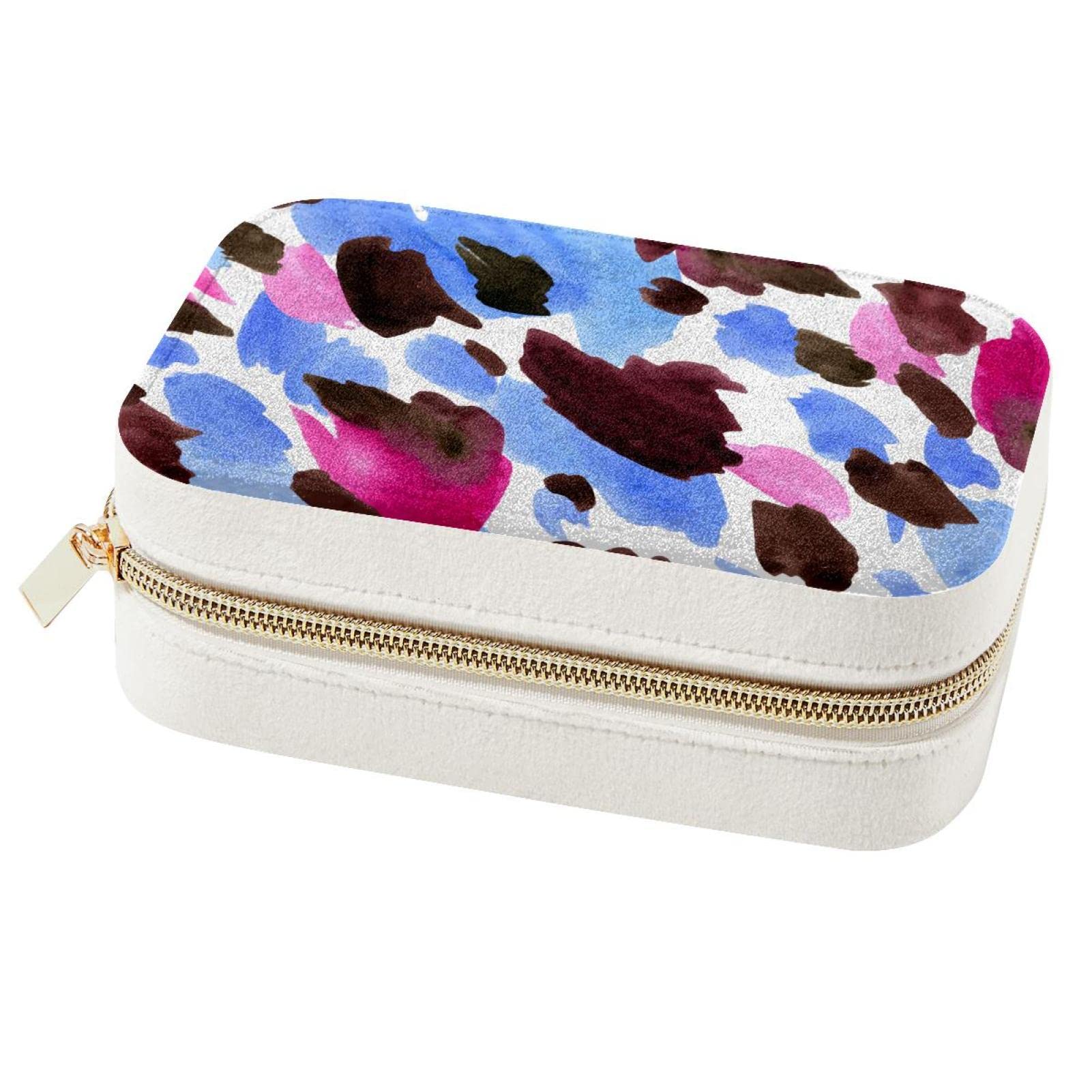Boîte à bijoux de voyage chic avec écrin aquarelle haut de gamme