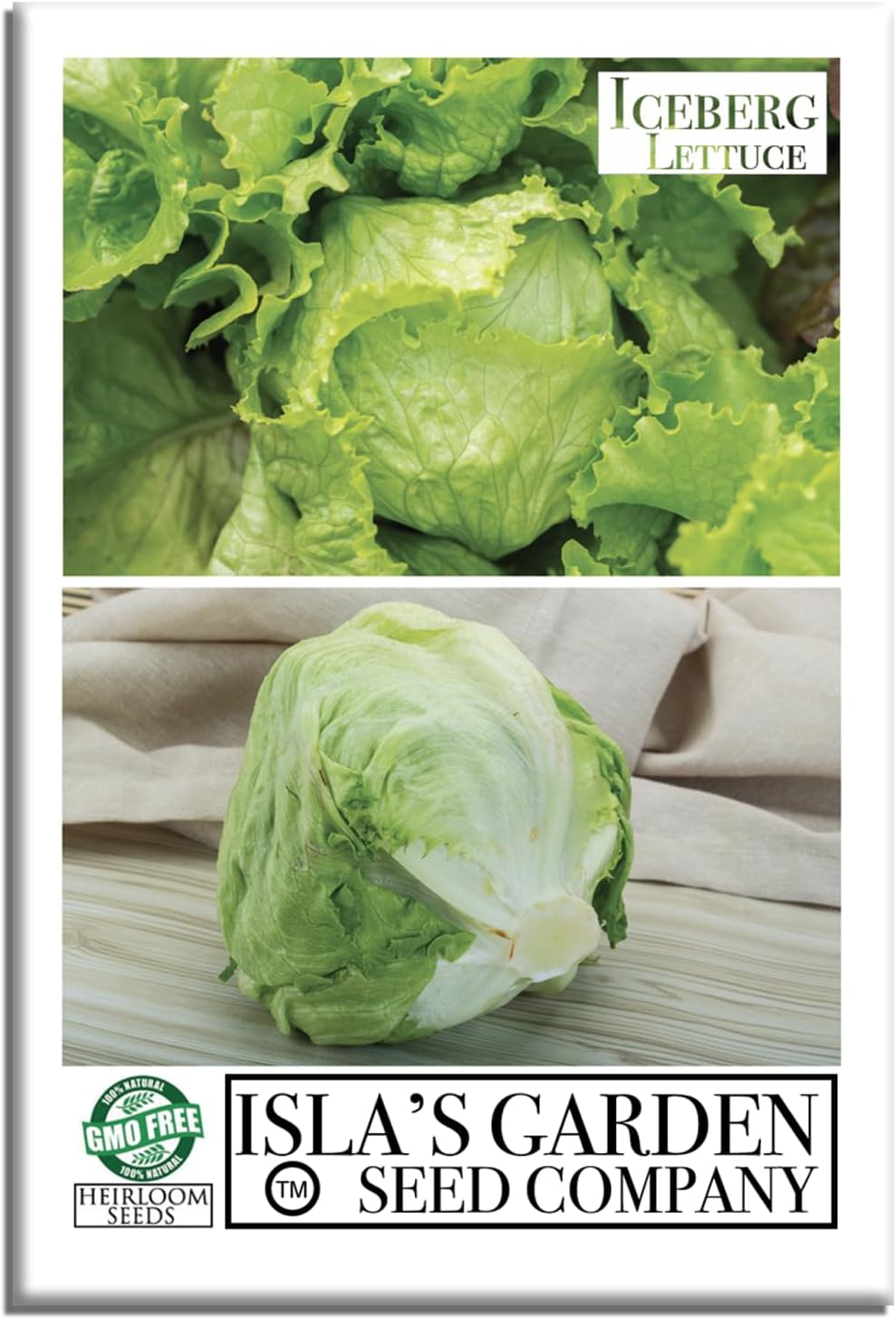 2500+ Heirloom Non-GMO Iceberg Lettuce Seeds | Crisp Round Heads for Salads | Isla's Garden Seeds, Easy Cool-Season Grow