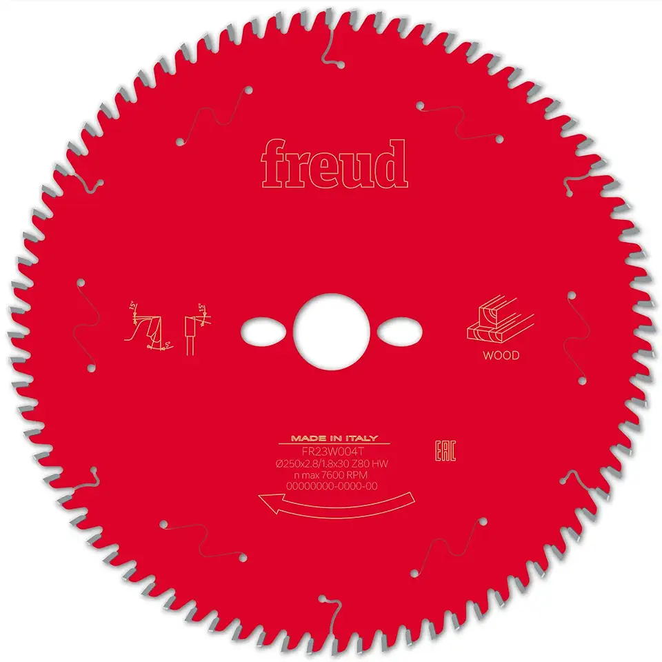 Disco de Serra p/Madeira Ø250mm (10") 80 dentes - Freud FR23W004T