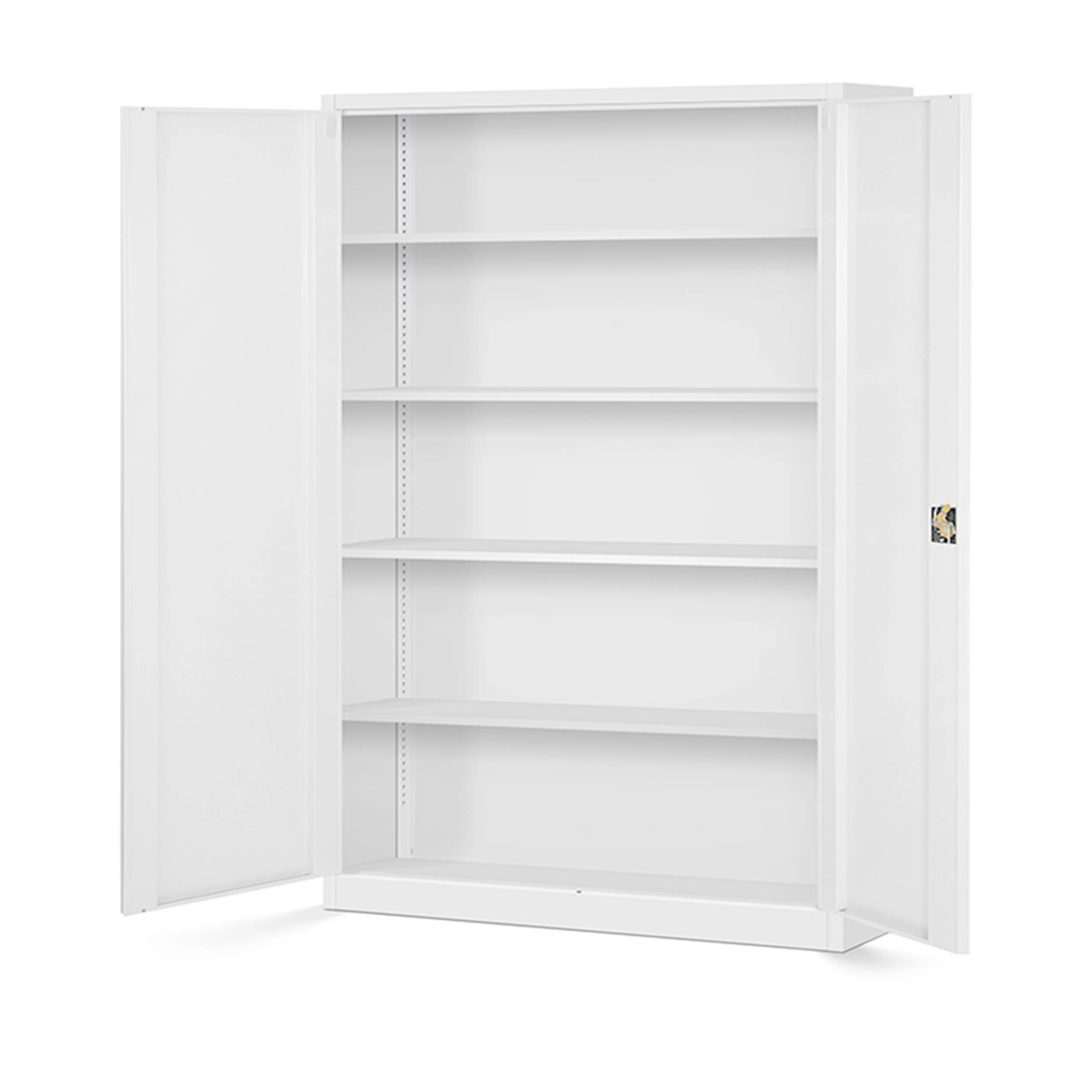Jan Nowak Juego de 2 Armario de Oficina XXL Archivador Armario de Herramientas Metálico 4 Estantes con Recubrimiento de Polvo Se Puede Cerrar 185 cm x 115 cm x 40 cm (Blanco)