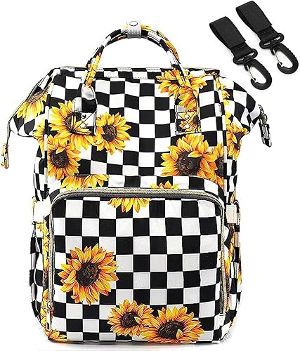 Bolsa de pañales Mochila multifunción para cambiadores de bebé, mochila grande para pañales, Girasol, Classic