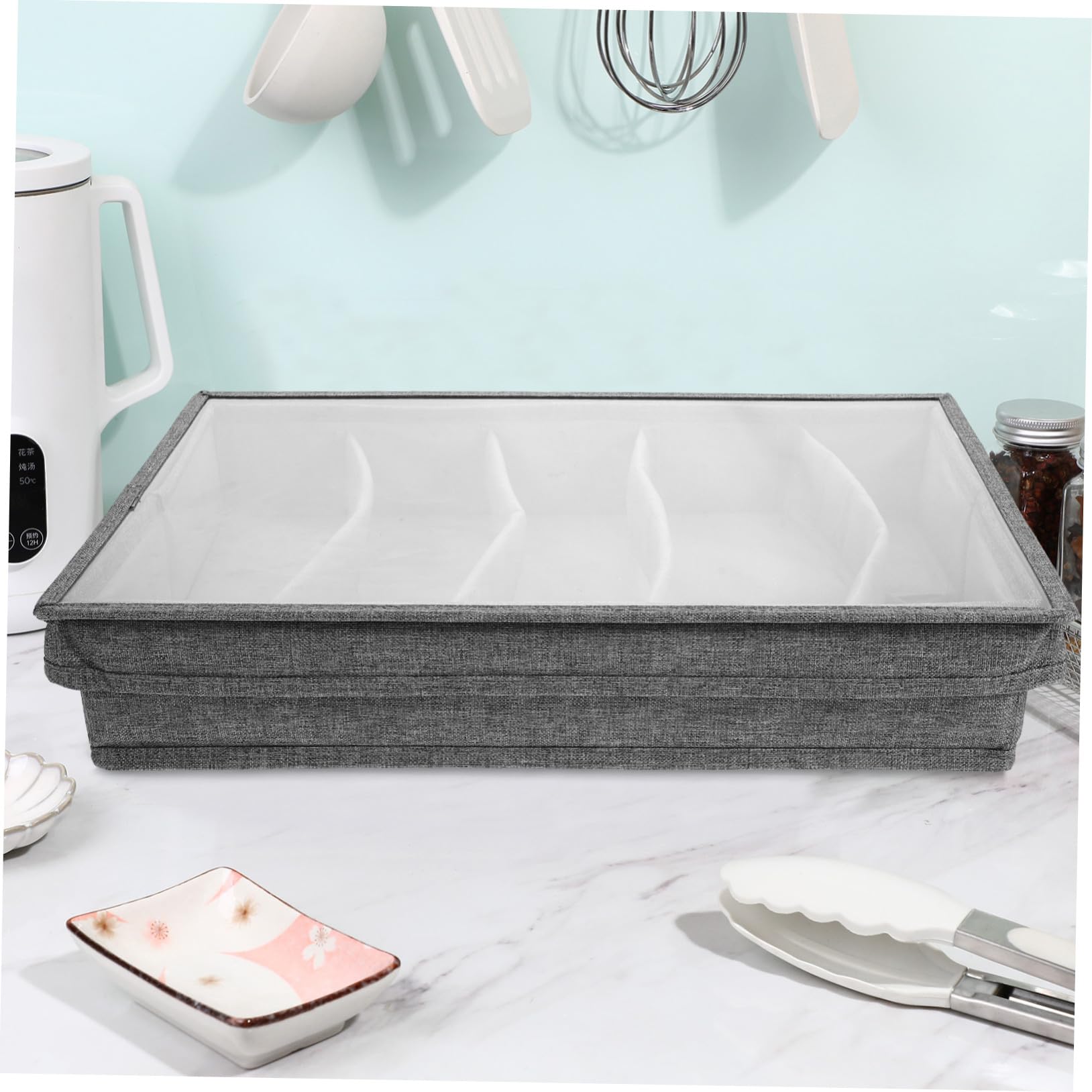 VALICLUD Bolsa para Guardar Vajilla Caja para Cubiertos con Divisores Organizador de Cubiertos para Cocina Soporte para Utensilios de Inoxidable