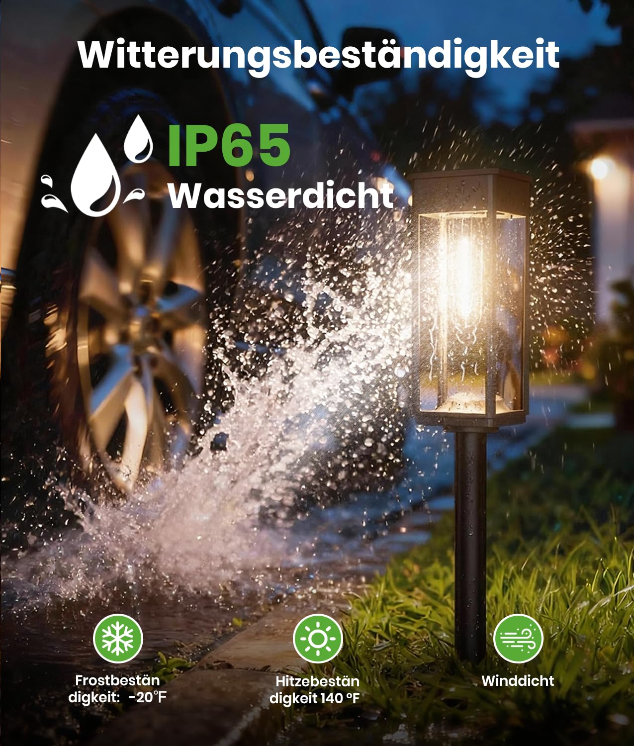 BITPOTT Solarlampen für Außen Garten, Solarleuchten Garten 6 Stücke IP65 Wassserdicht, Solar Gartenleuchten mit Längere Arbeitzeit, Extrem Helle Solarleuchten für Außen Terrase Outdoor warmes Weiß