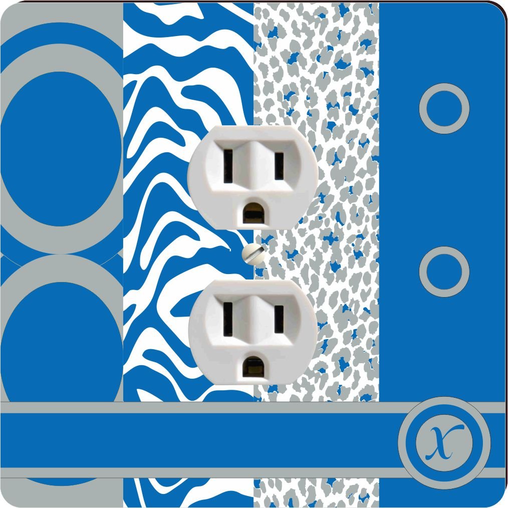 Outlet 43166 plaque de sortie cache câble design léopard bleu mural