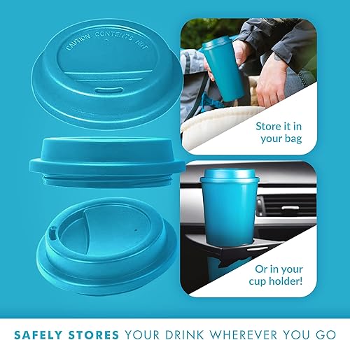 Miniatura 4 de Simply Green Solutions - Tazas de café reutilizables con tapas, tazas térmicas para bebidas frías y calientes, vaso de doble pared, tazas de café
