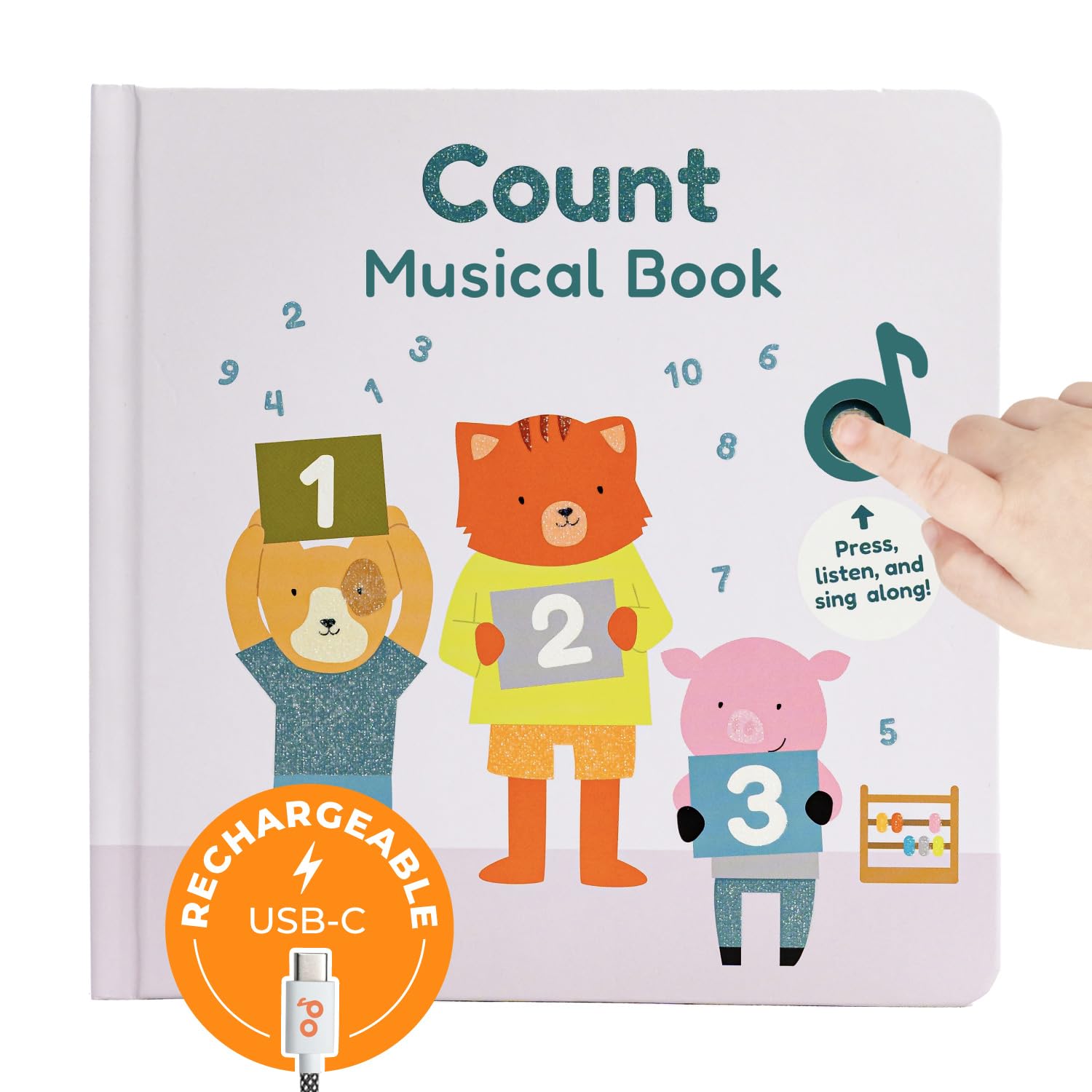 Cali's Books Count with Nursery Rhymes Sound for Toddlers 1-3 - Music for Toddlers 1-3 - Interactive for 1 Year Old with Counting and Numbers Songs - with Sounds for Toddlers 1-3