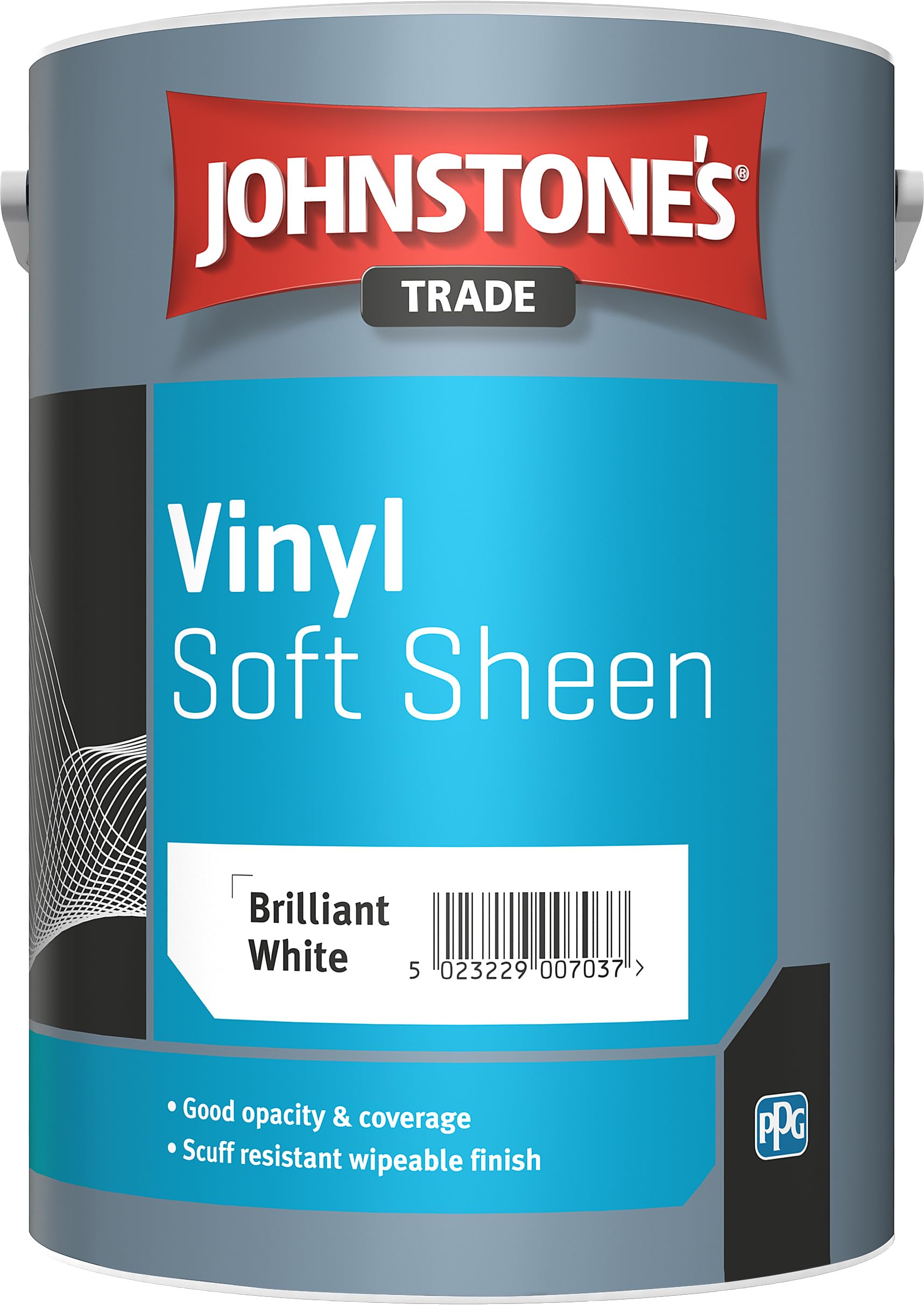 5LTR - JOHNSTONES Trade Vinyl Soft Sheen Emulsion Brilliant White